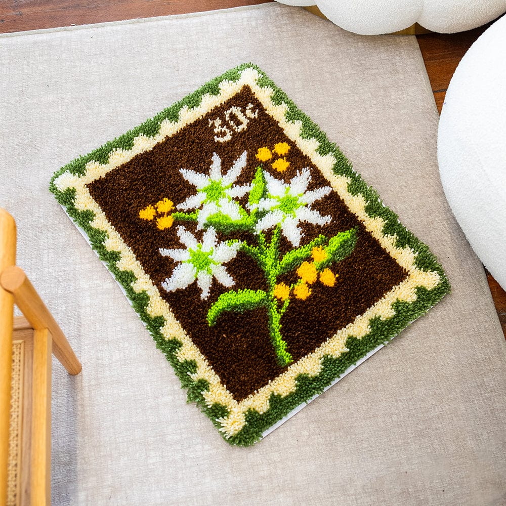 Craft Club Co Flannel Flower Stamps - XL Latch Hook Rug Kit