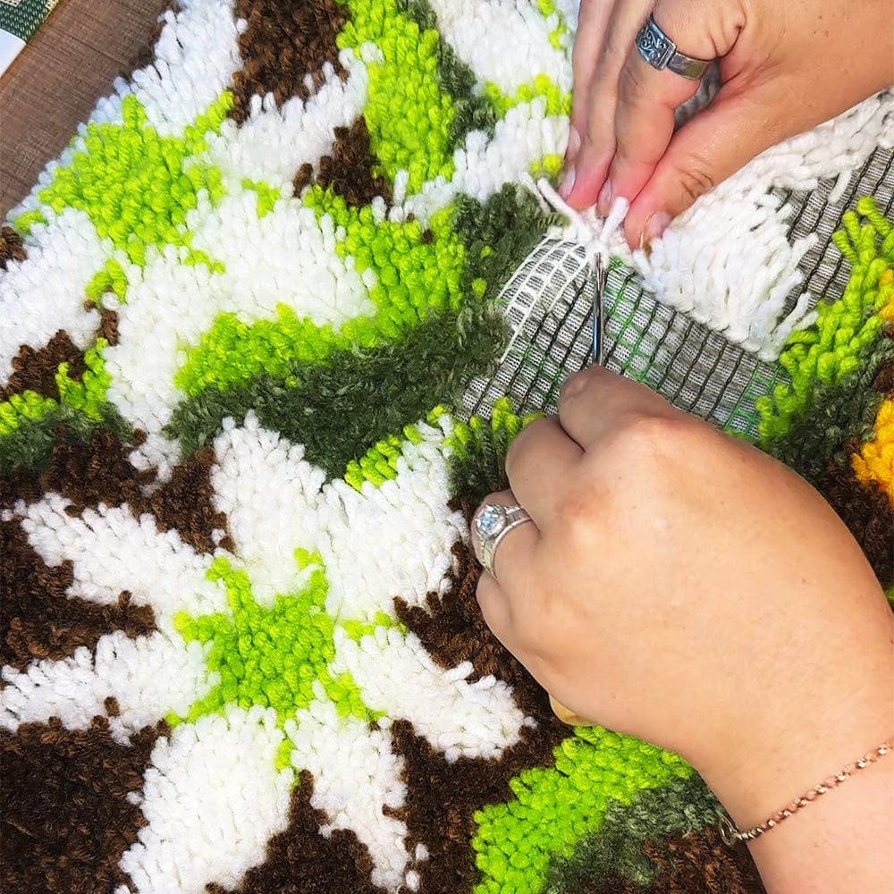 Craft Club Co Flannel Flower Stamps - XL Latch Hook Rug Kit