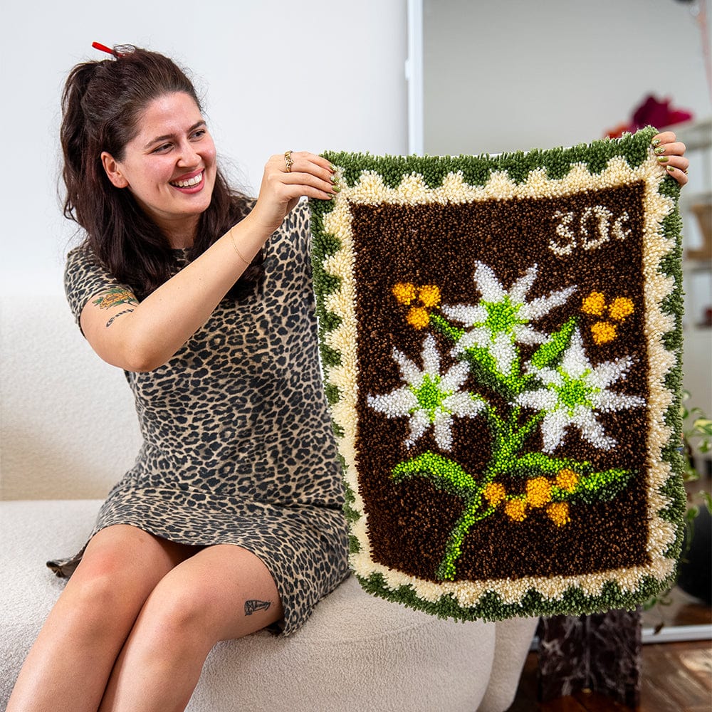 Craft Club Co Flannel Flower Stamps - XL Latch Hook Rug Kit