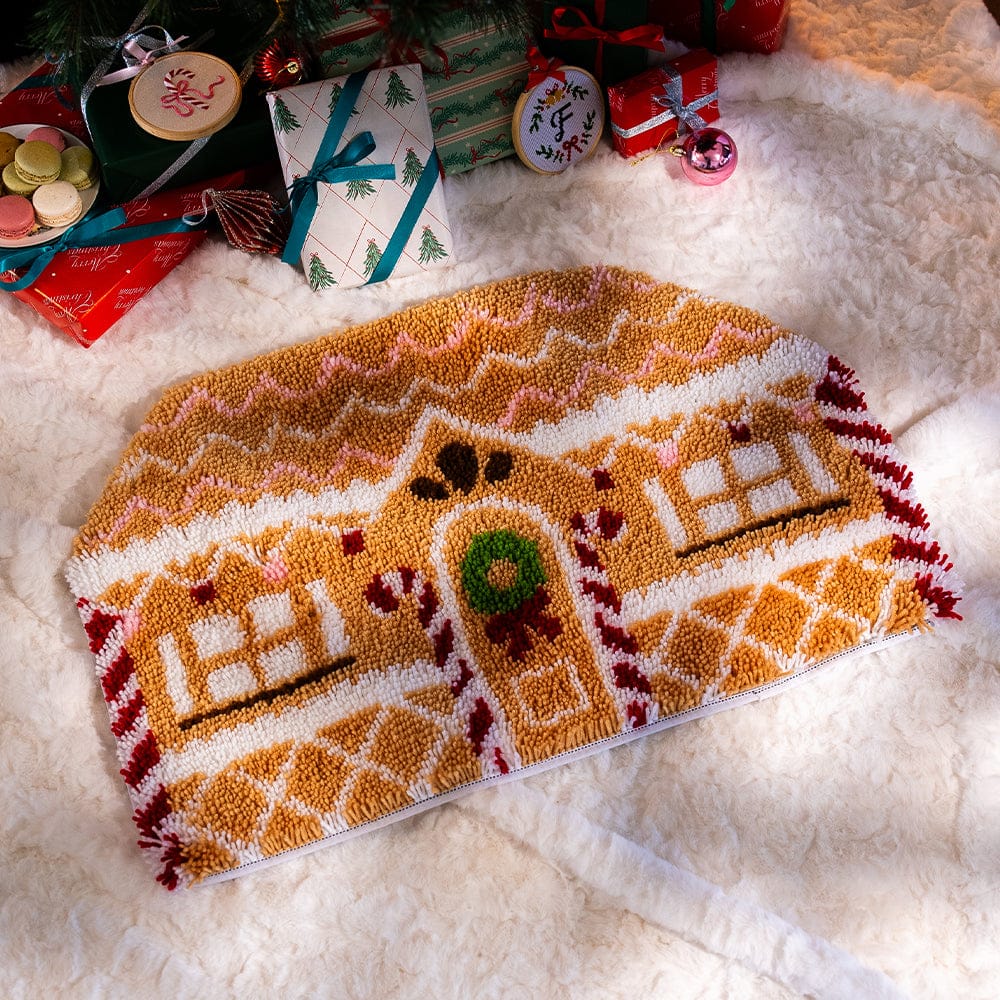 Craft Club Co GINGERBREAD HOUSE - Christmas XL Rug Kit