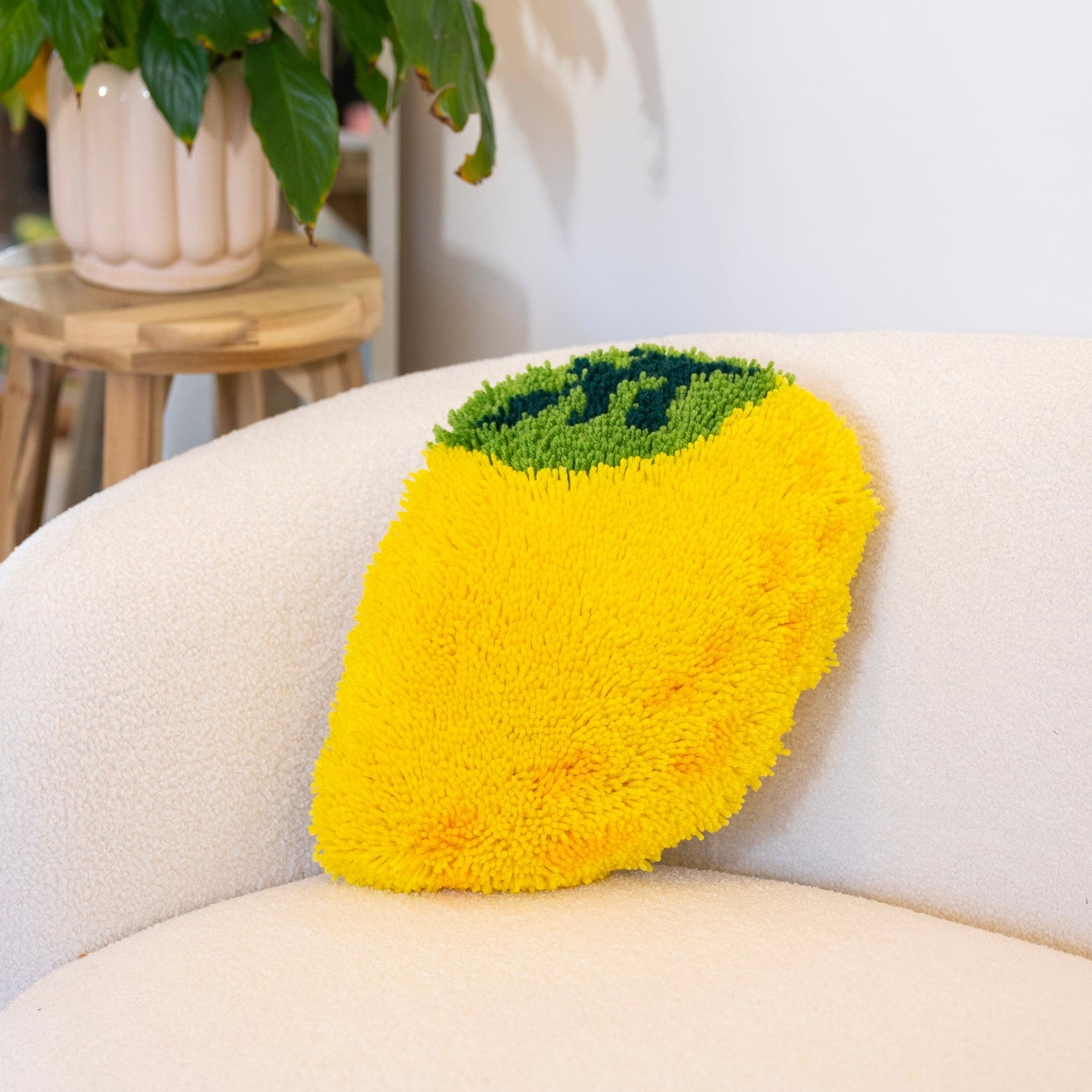 Craft Club Co LEMON Latch Hook Fruit Cushion Kit