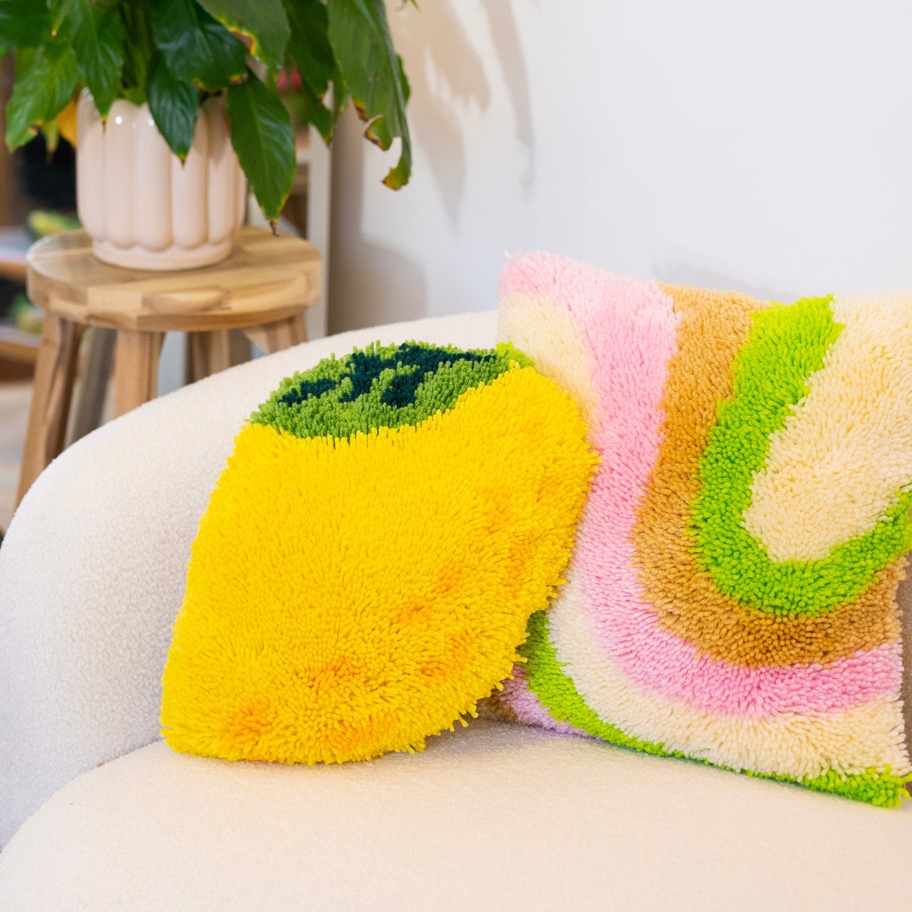 Craft Club Co LEMON Latch Hook Fruit Cushion Kit