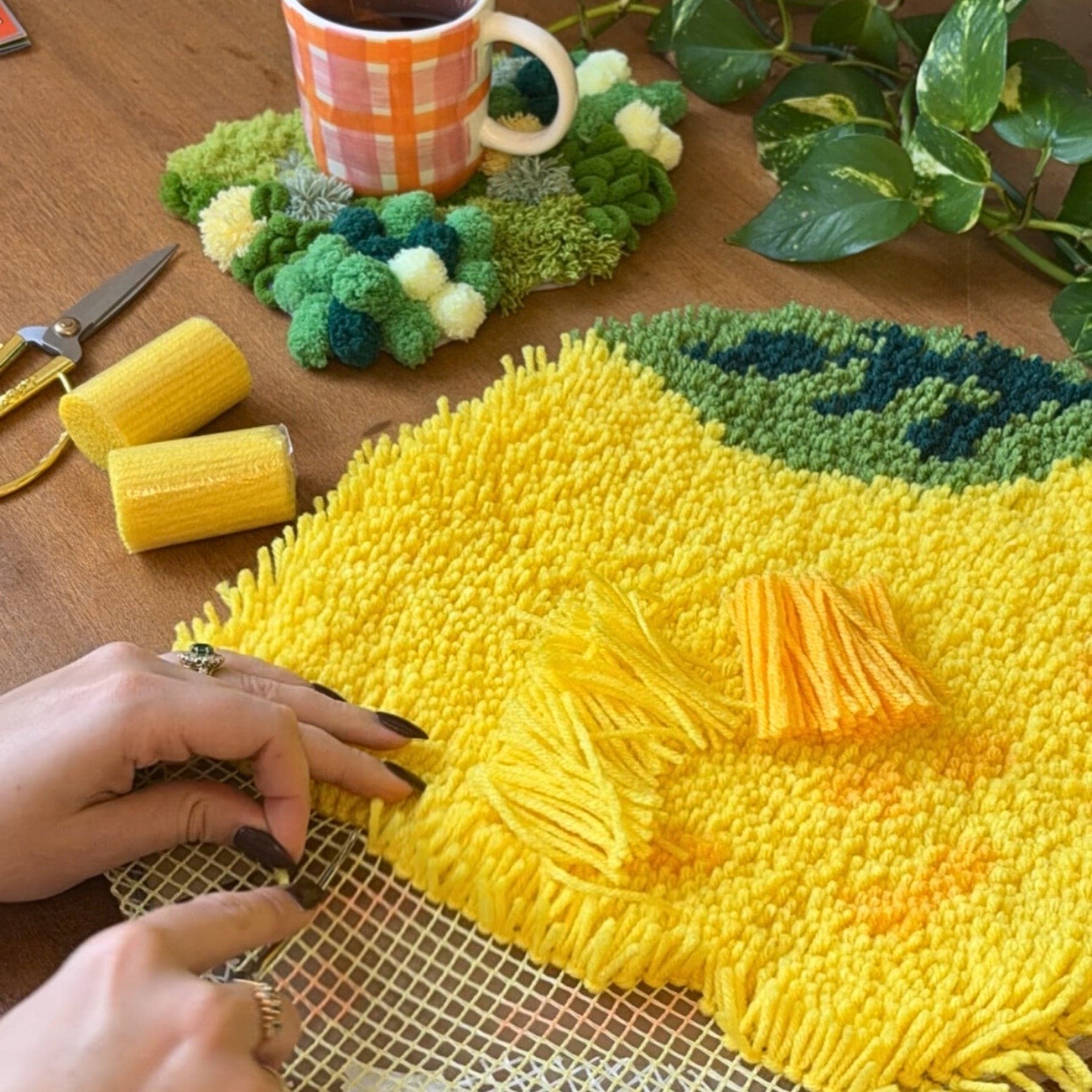 Craft Club Co LEMON Latch Hook Fruit Cushion Kit