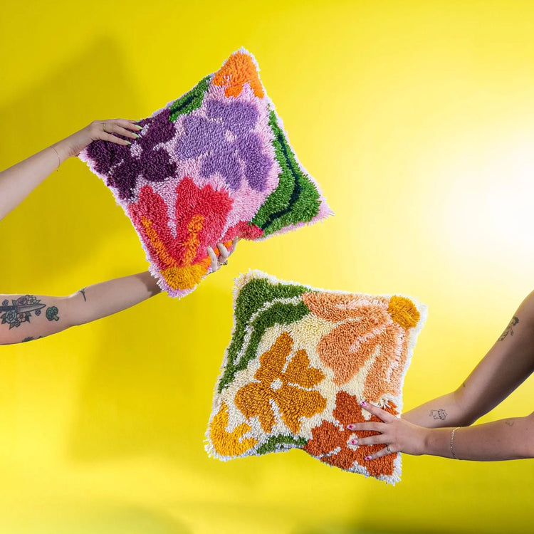 Craft Club Co PRETTY PETALS - EARTHY Latch Hook Cushion Kit