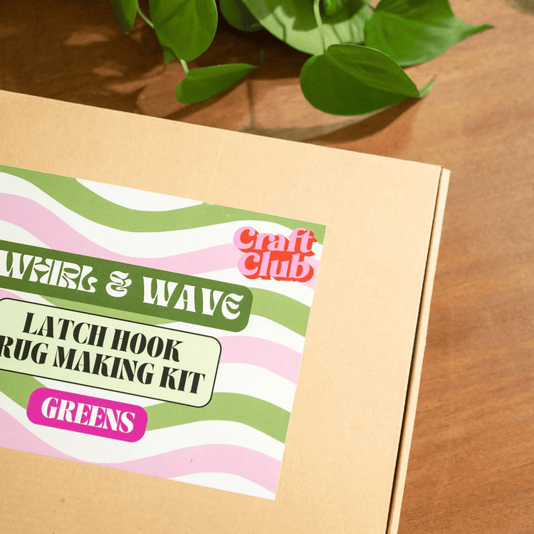 Craft Club Co WHIRL & WAVE - GREENS Rug Making Kit