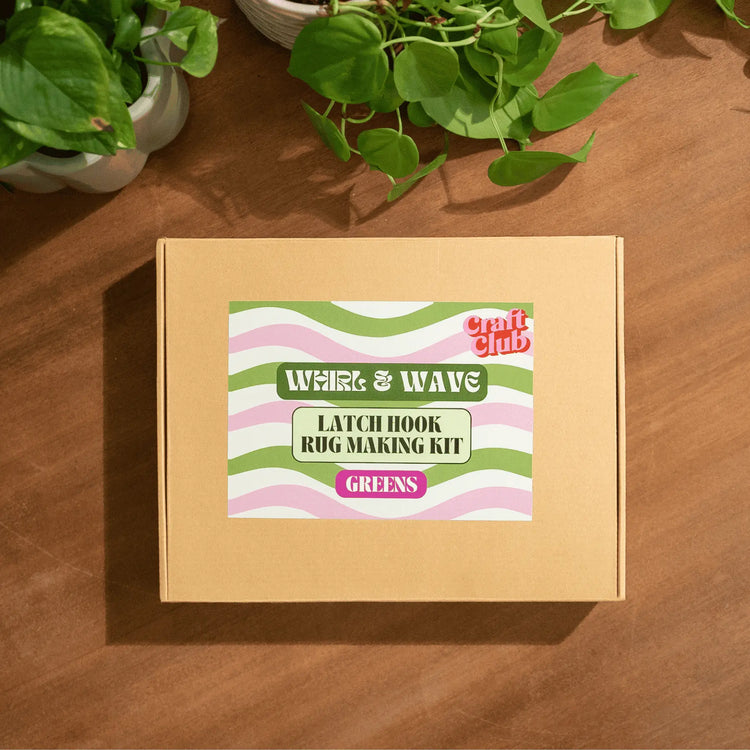 Craft Club Co WHIRL & WAVE - GREENS Rug Making Kit