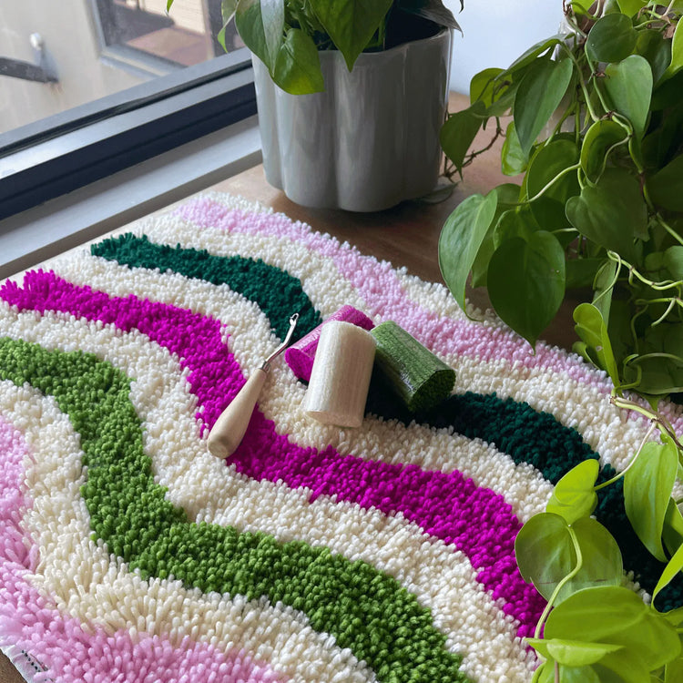 Craft Club Co WHIRL & WAVE - GREENS Rug Making Kit