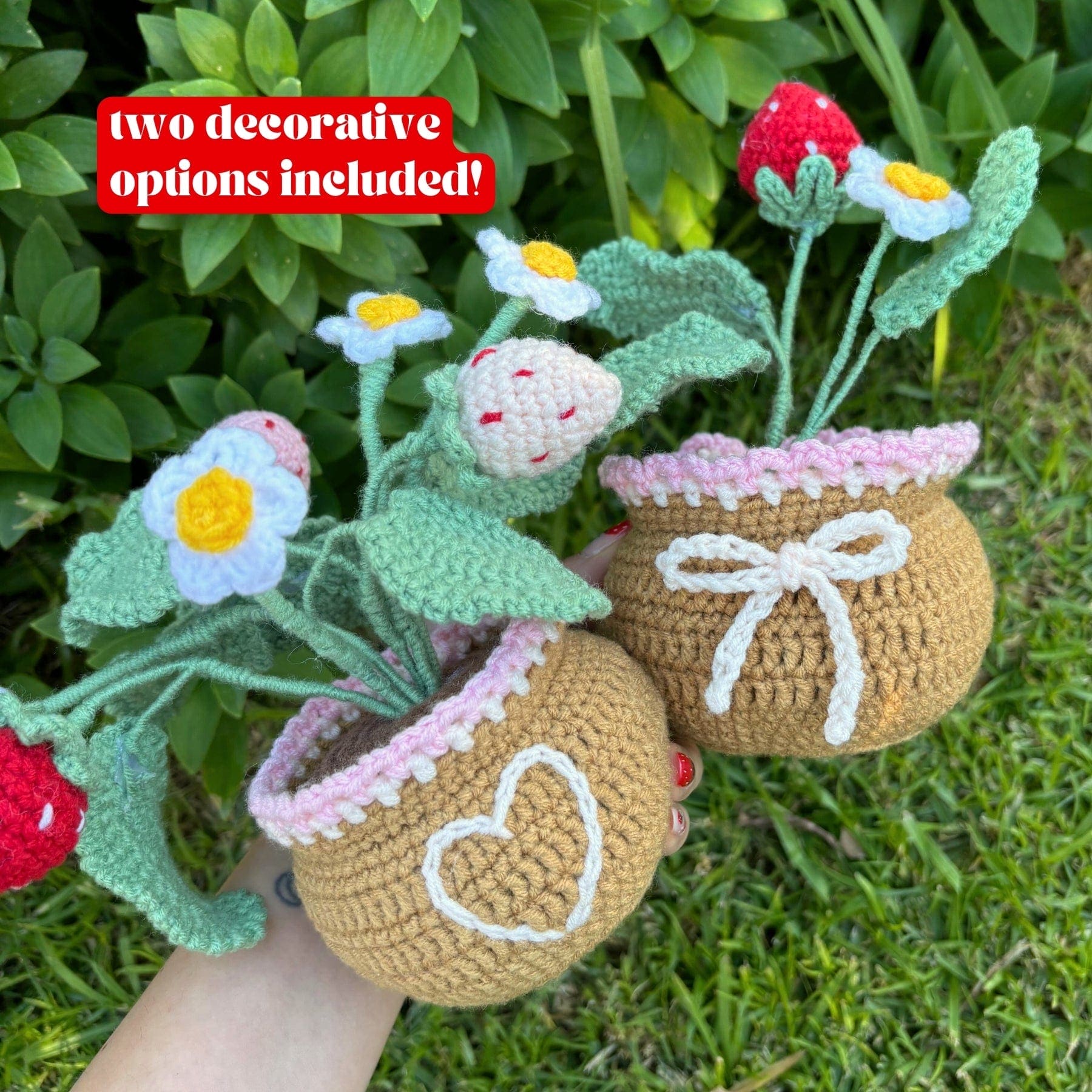 Craft Club Co Strawberry Pot DIY | Crochet Pot Plant Kit