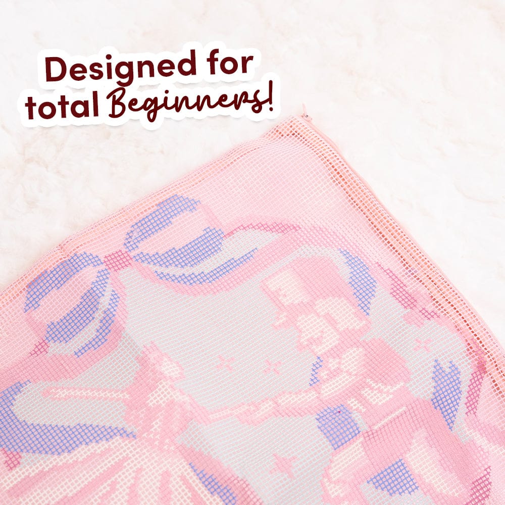 Craft Club PINK CHRISTMAS DUO - Needlepoint Cushion Bundle — printed canvas designed for total beginners