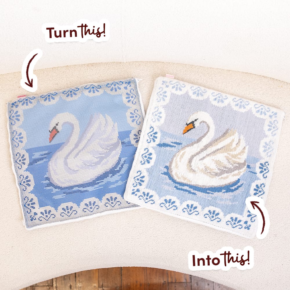 Craft Club Co ODETTE SWAN - Tapestry Needlepoint Cushion Kit