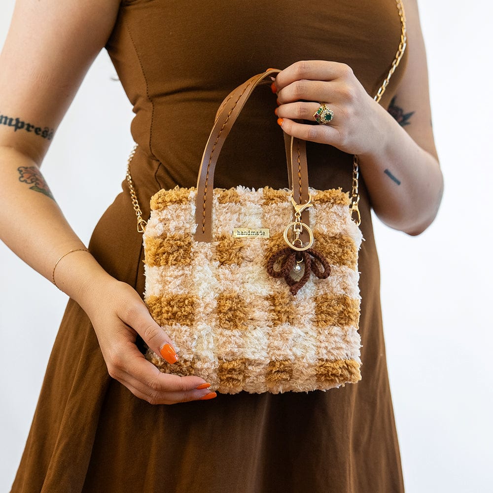 Craft Club Co GINGHAM - CHOCOLATE Woven Tote Bag Kit