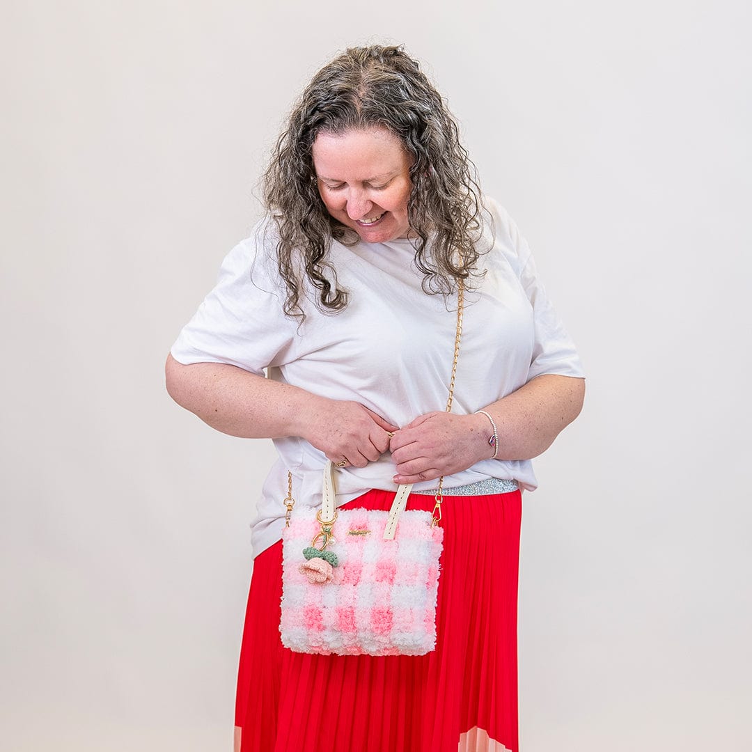 Craft Club Co Gingham | Pink | Woven Handbag DIY Kits