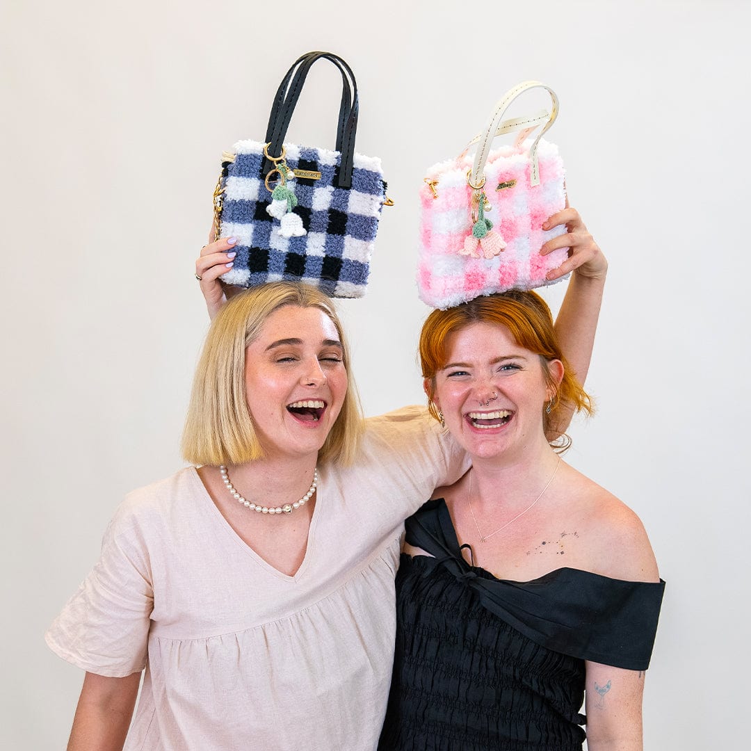 Craft Club Co Gingham | Pink | Woven Handbag DIY Kits