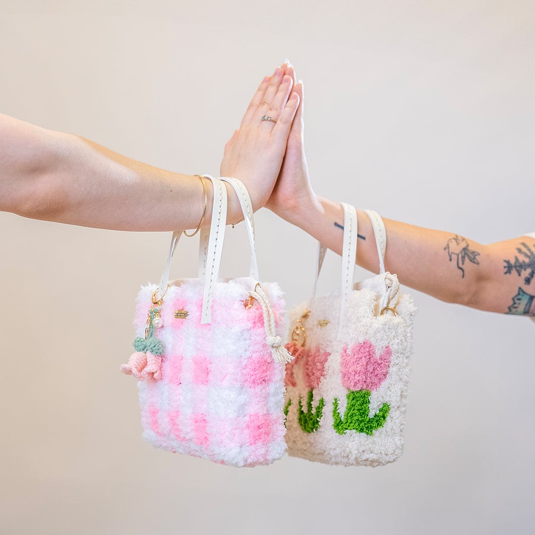 Craft Club Co Gingham | Pink | Woven Handbag DIY Kits