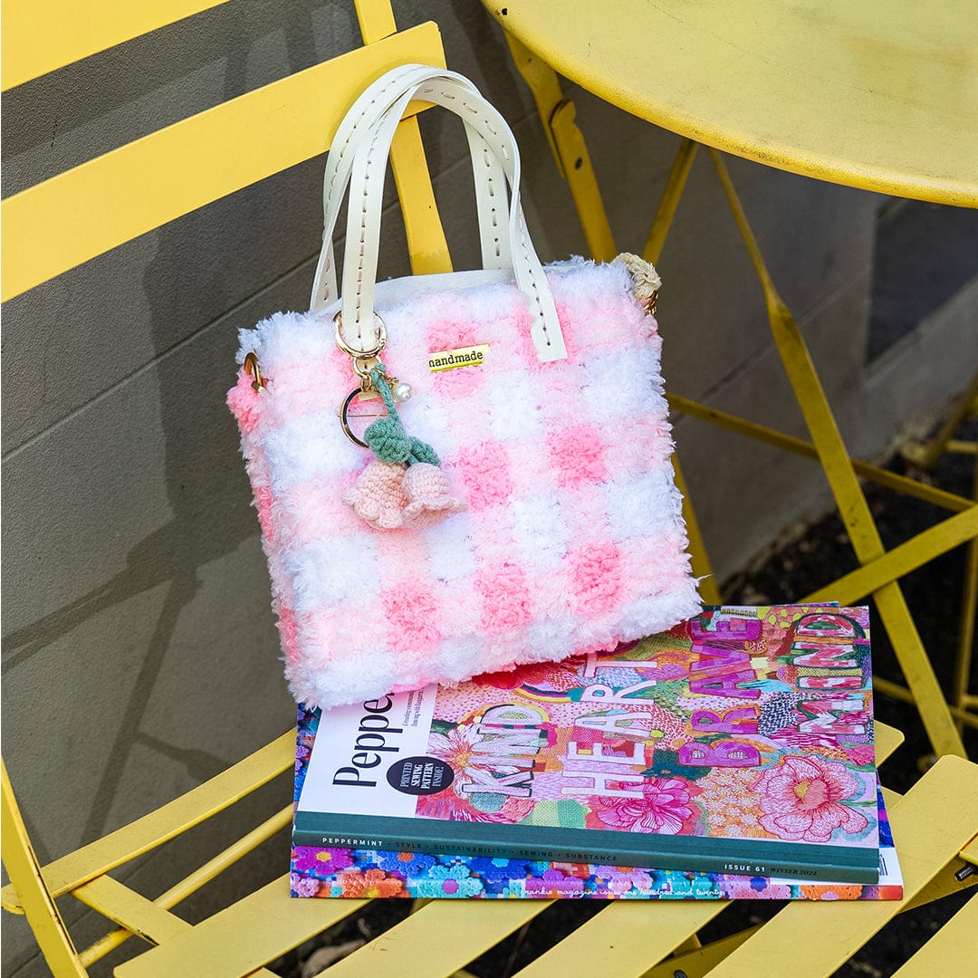 Craft Club Co Gingham | Pink | Woven Handbag DIY Kits
