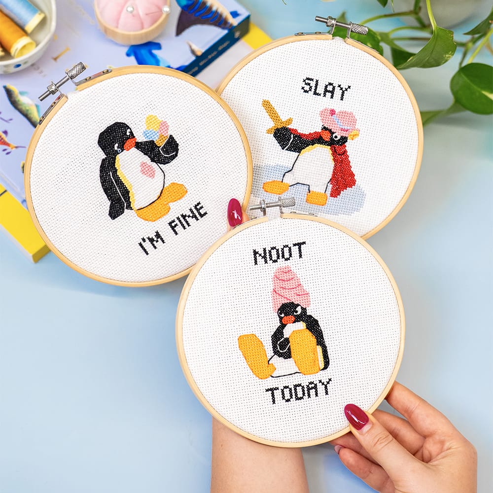 Craft Club CHEEKY PINGU™ - Cross Stitch Trio Kit