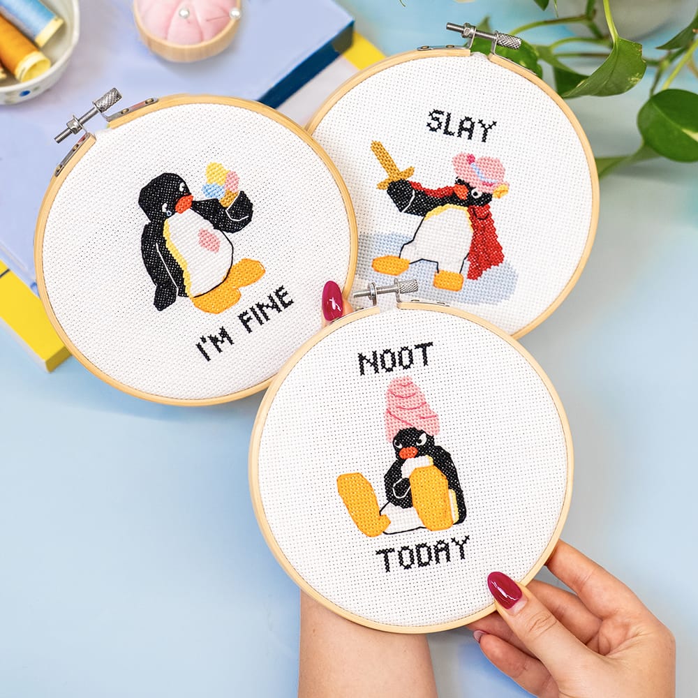 Craft Club CHEEKY PINGU™ - Cross Stitch Trio Kit