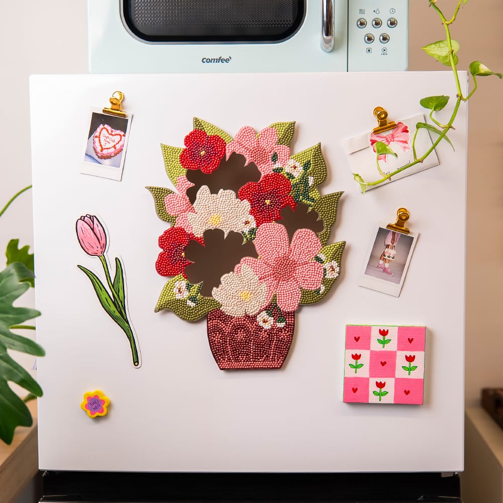 Craft Club In Bloom - Diamond Painting Mirror Wall Hanging Kit
