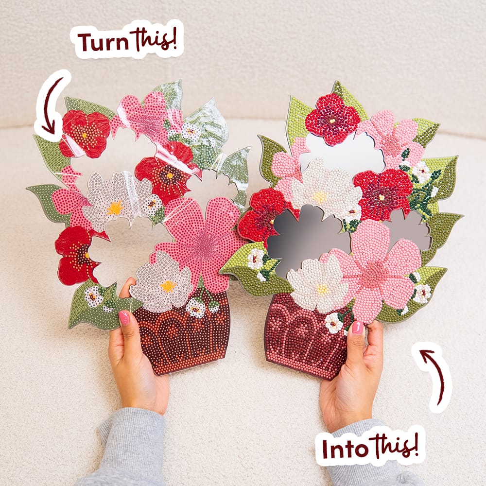 Craft Club In Bloom - Diamond Painting Mirror Wall Hanging Kit