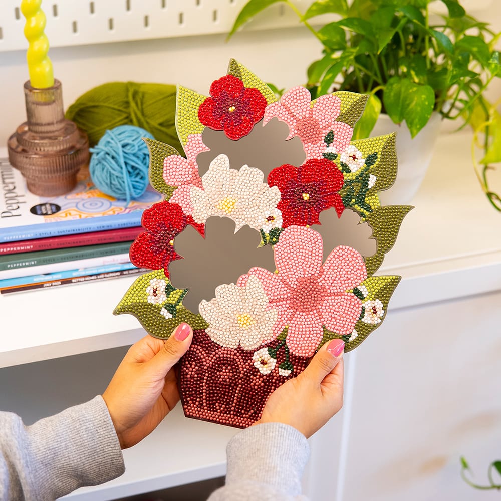 Craft Club In Bloom - Diamond Painting Mirror Wall Hanging Kit