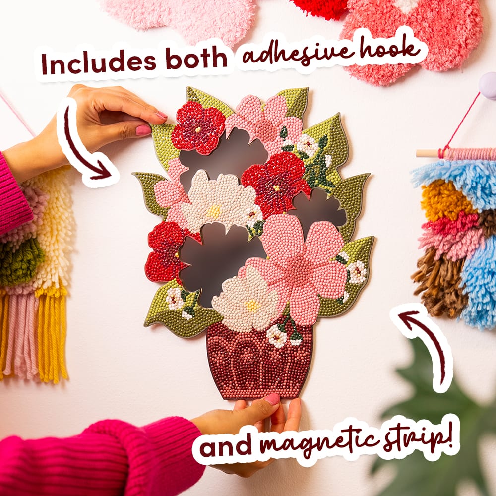 Craft Club In Bloom - Diamond Painting Mirror Wall Hanging Kit