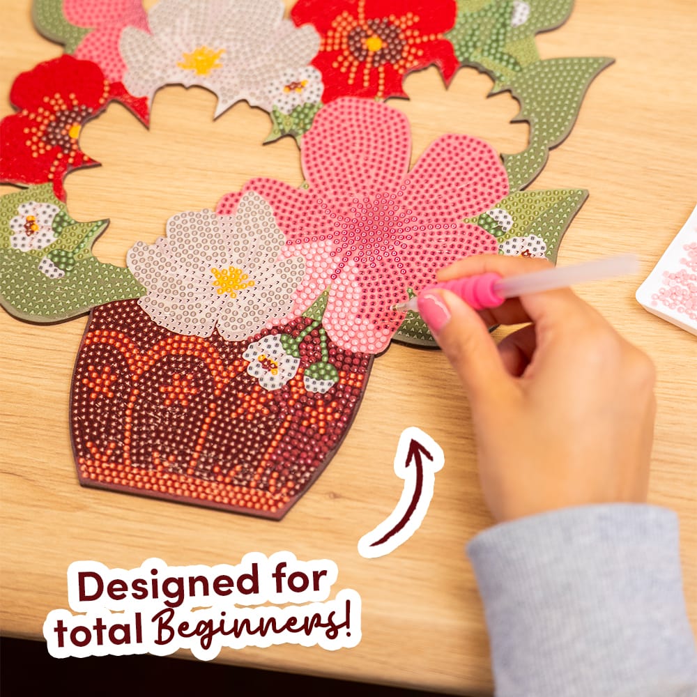 Craft Club In Bloom - Diamond Painting Mirror Wall Hanging Kit