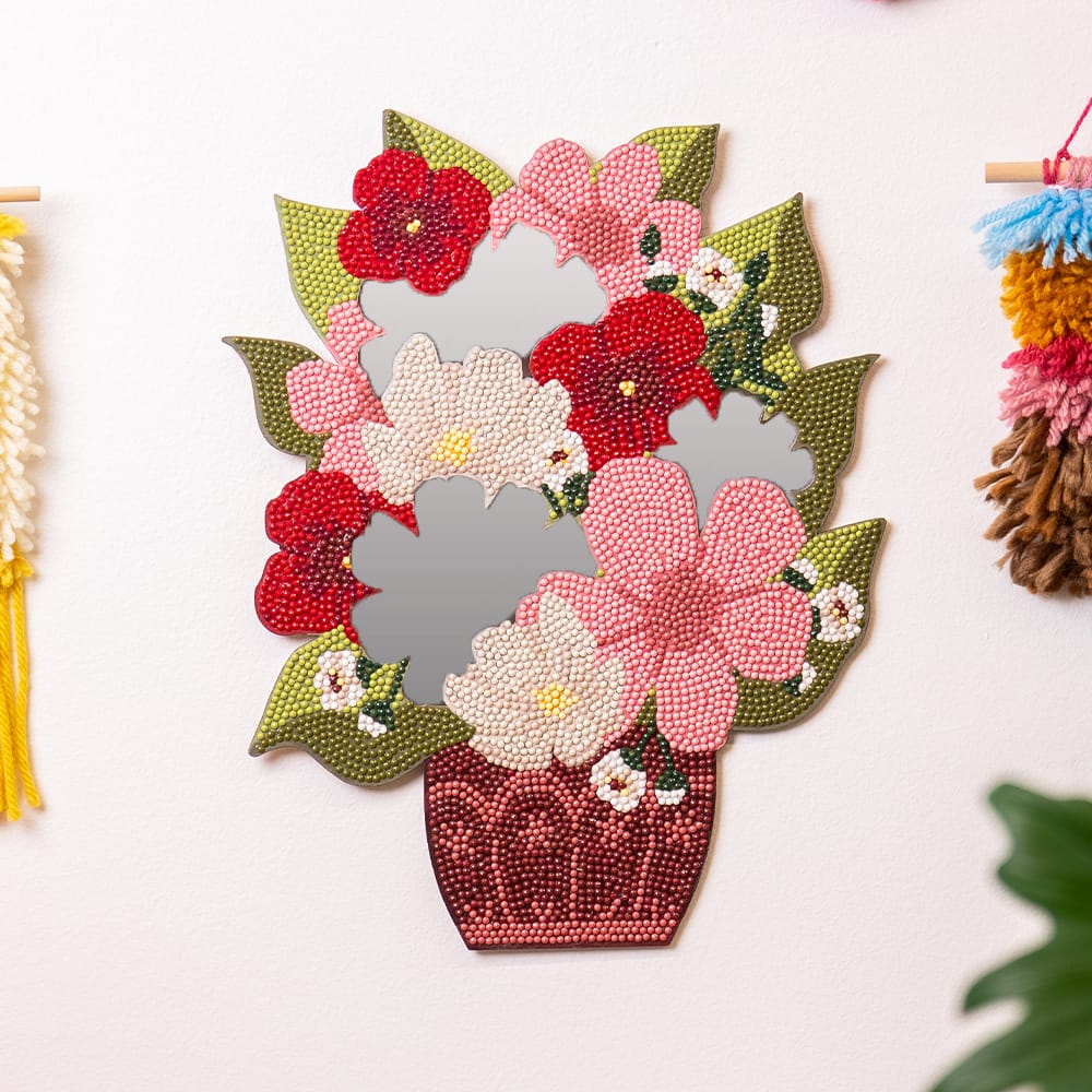 Craft Club In Bloom - Diamond Painting Mirror Wall Hanging Kit