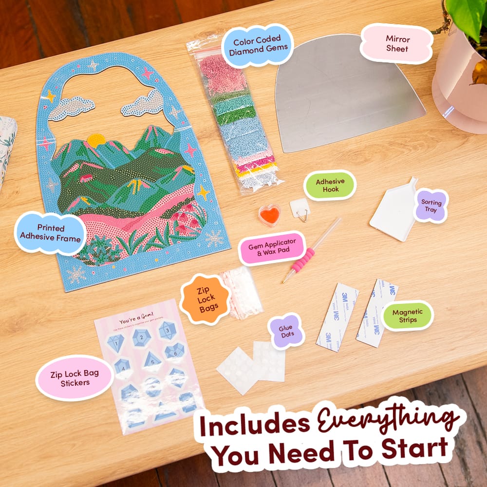 Craft Club Valley of Dreams - Diamond Painting Mirror Wall Hanging Kit