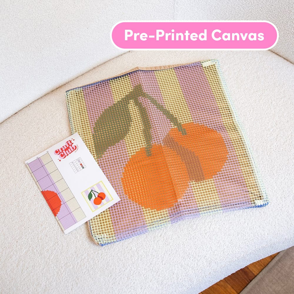 Craft Club Fuchsia Wild Blooms - Latch Hook Cushion Kit