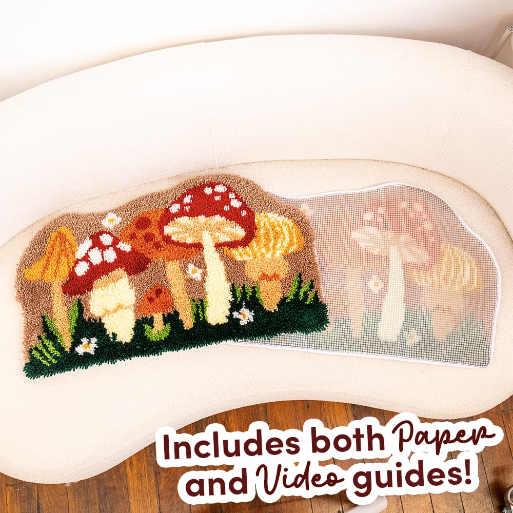 Craft Club MUSHROOM FOREST - XL Latch Hook Rug Kit