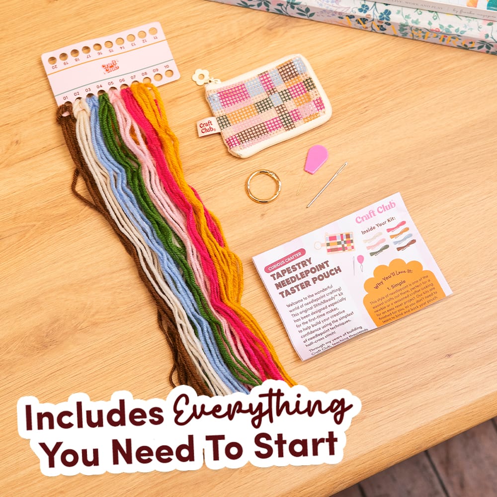 Craft Club CURIOUS CRAFTER - Needlepoint Taster Pouch Kit