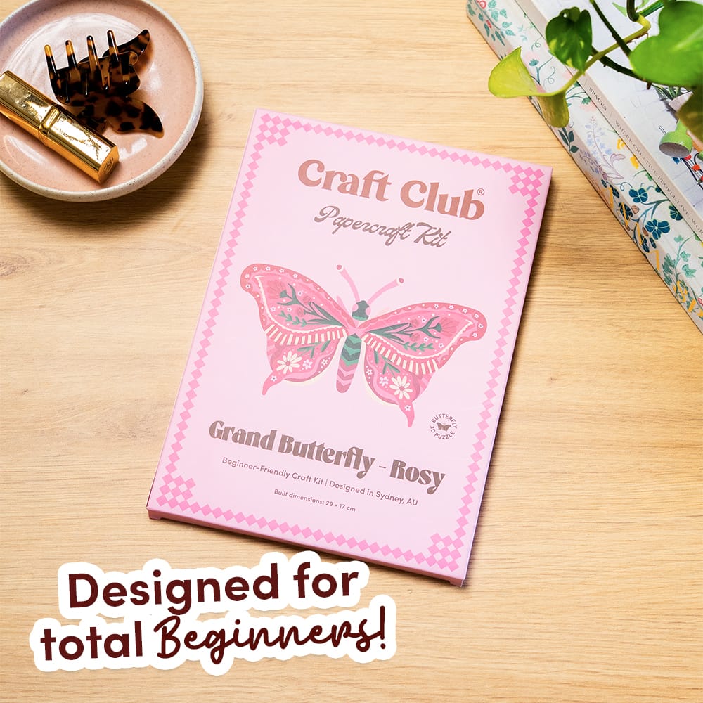 Craft Club ROSY GRAND BUTTERFLY - Paper Craft 3D Puzzle Kit