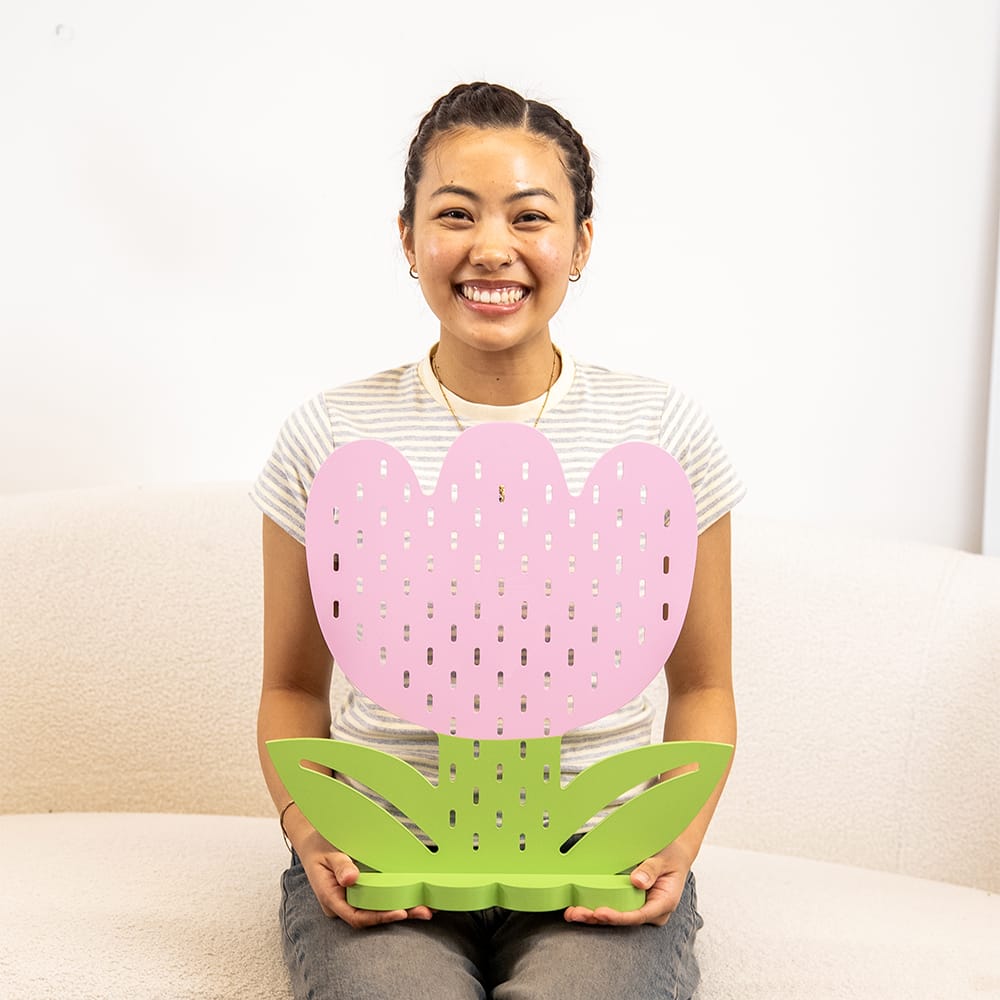 Craft Club PINK TULIP - Pegboard — held up to show its size