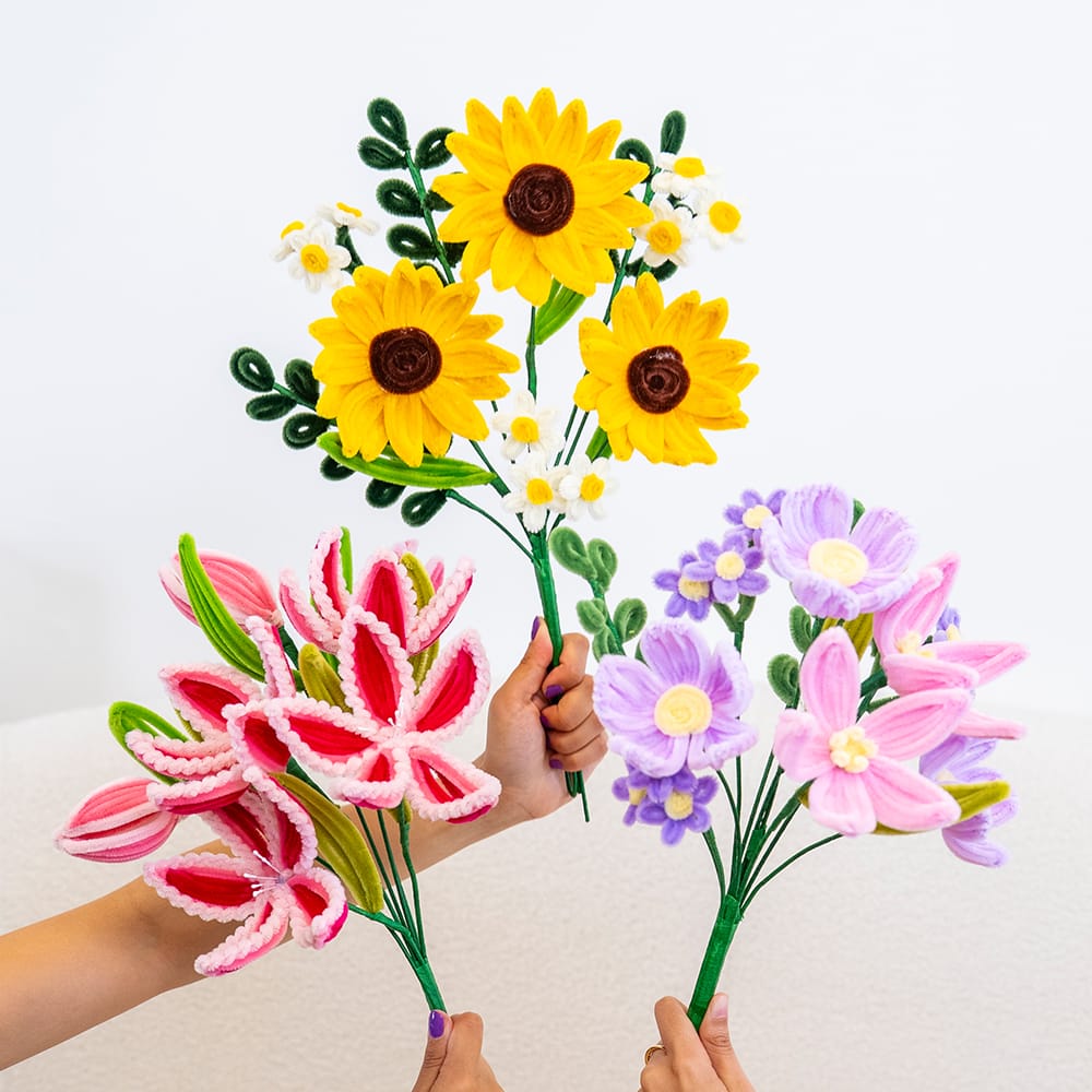 Craft Club PURPLE SPLENDOUR - Pipe Cleaner Bouquet Kit