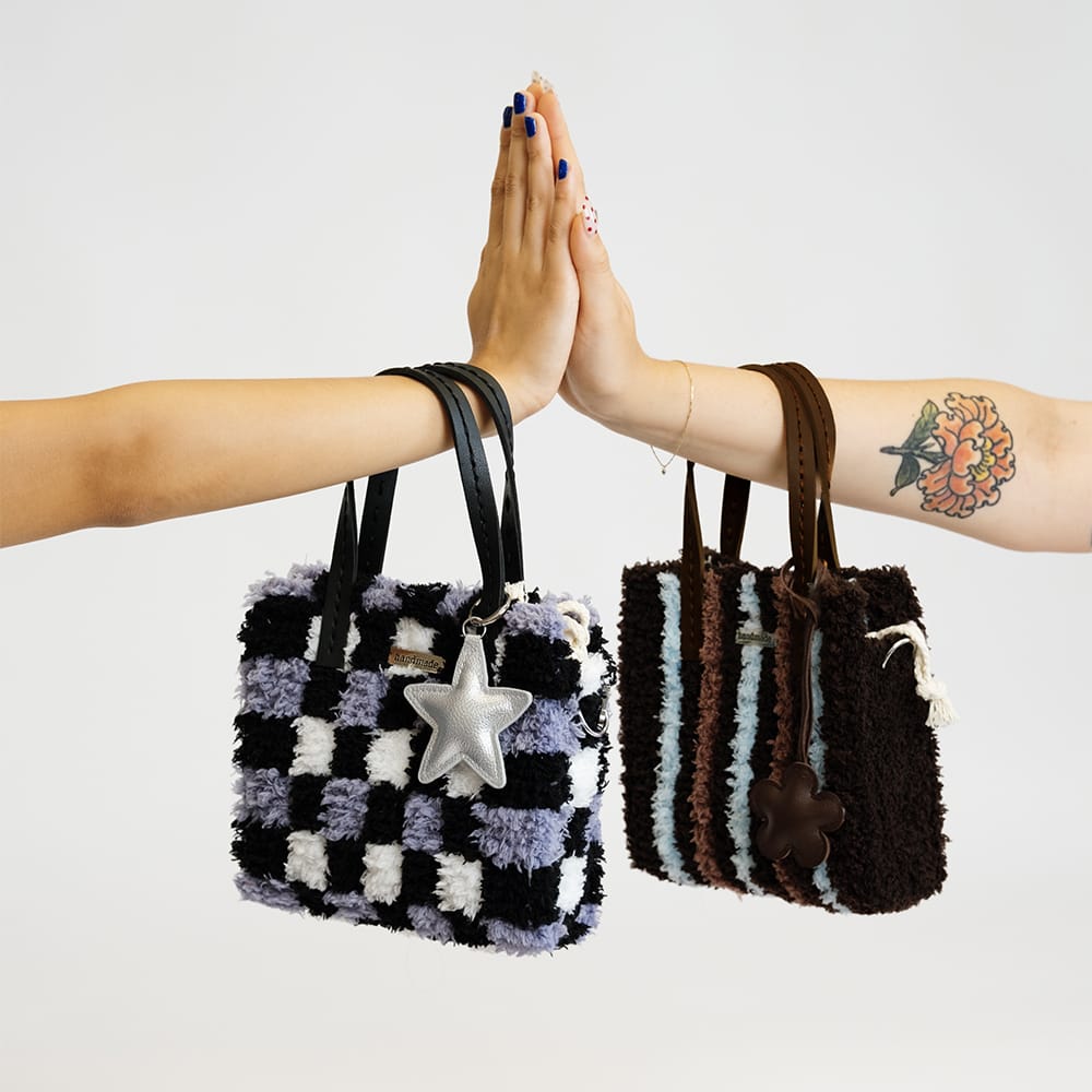 Craft Club Black Checker- Woven Tote Bag Kit