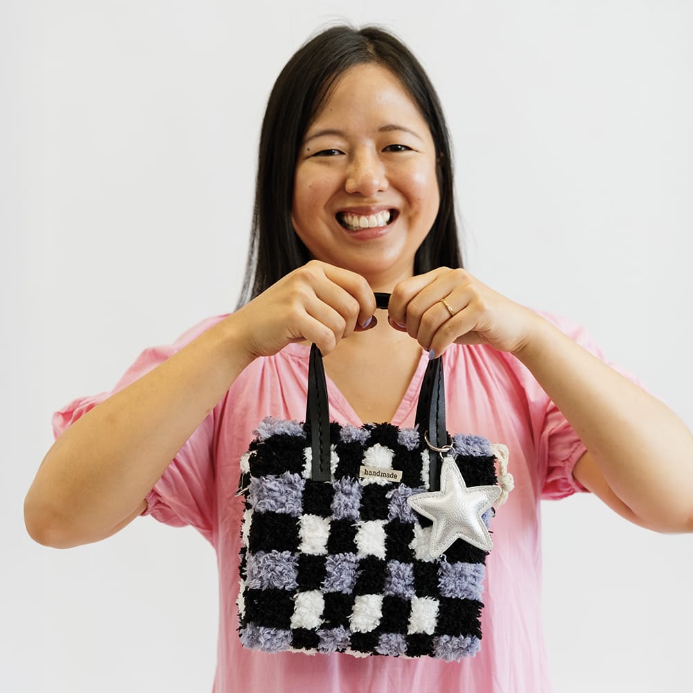 Craft Club Black Checker- Woven Tote Bag Kit