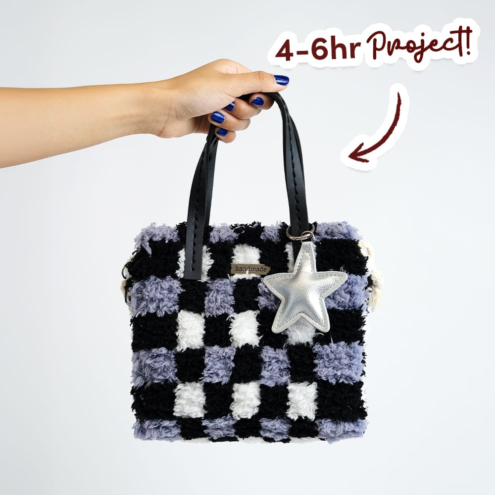 Craft Club Black Checker- Woven Tote Bag Kit