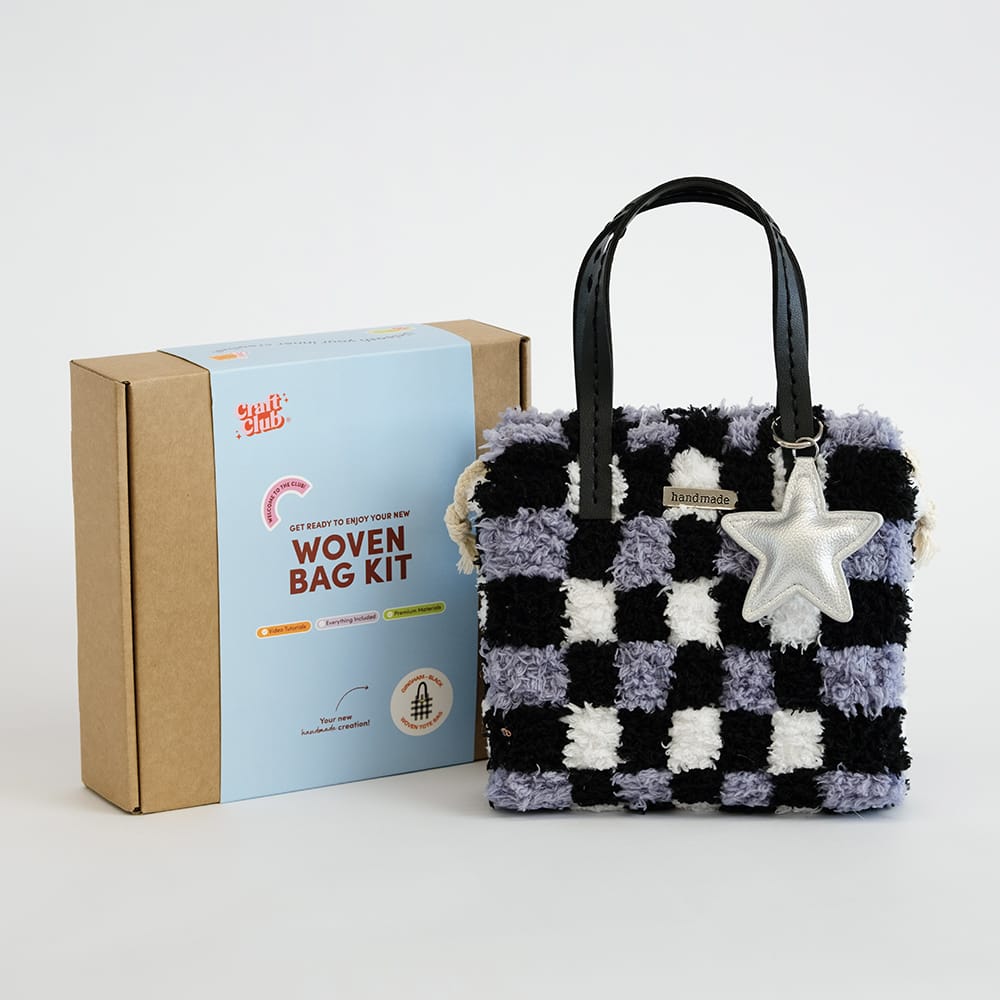 Craft Club Black Checker- Woven Tote Bag Kit