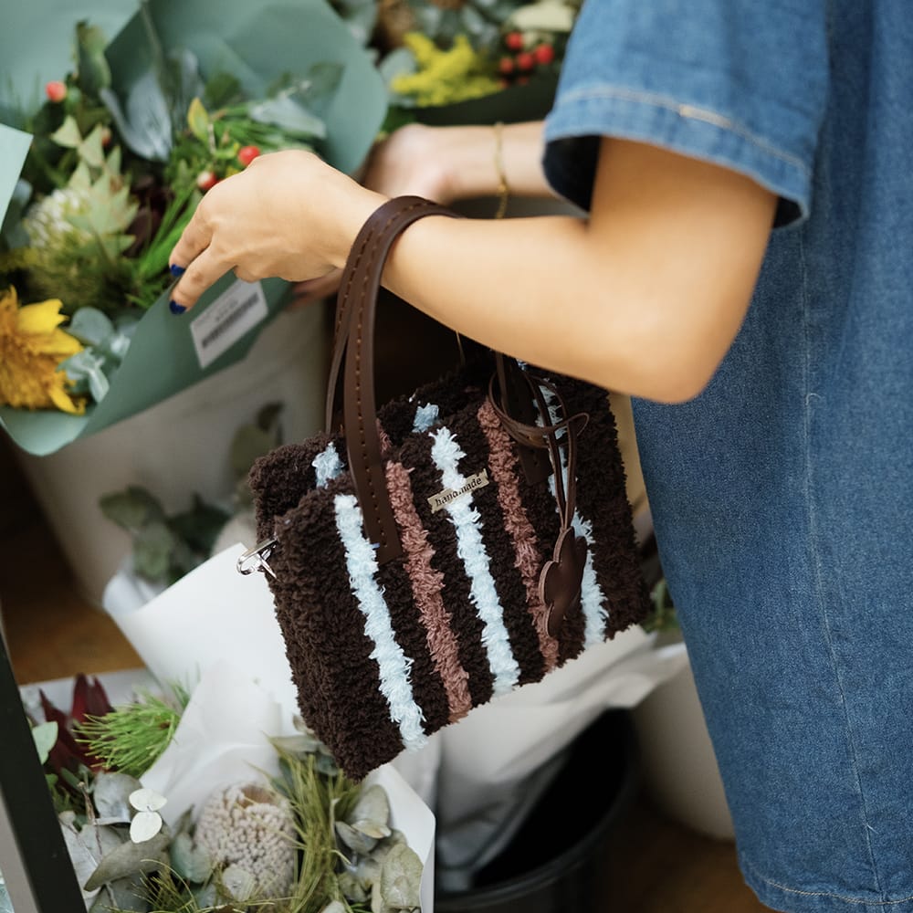 Craft Club Chocolate Pinstripe - Woven Tote Bag Kit