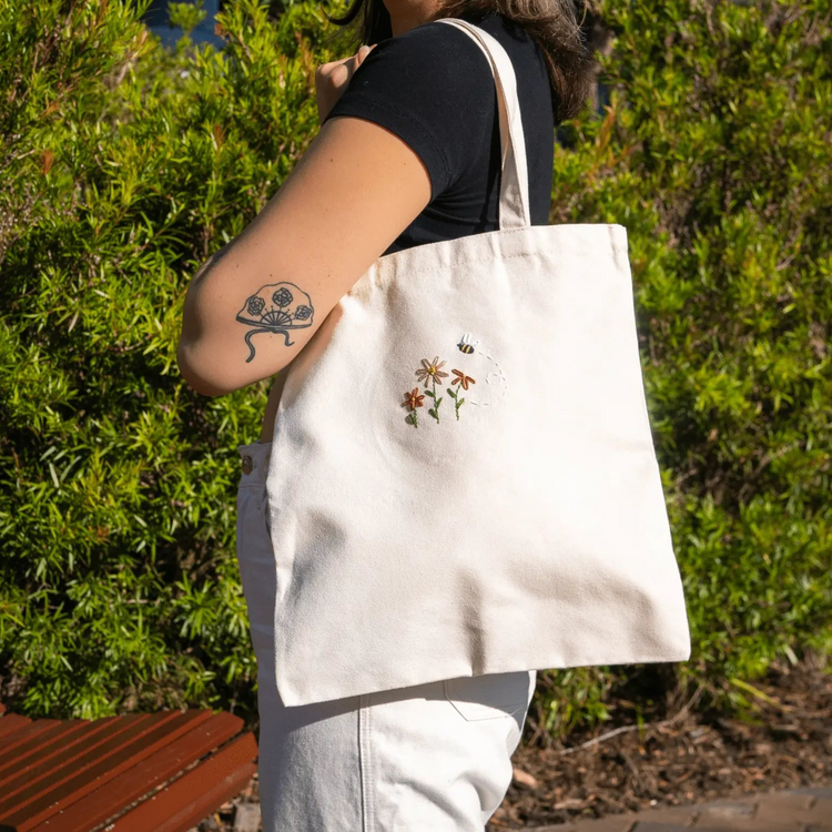 Craft Club Co Australia EASY BREEZY BLOOMS Embroidered Tote Bag Kit