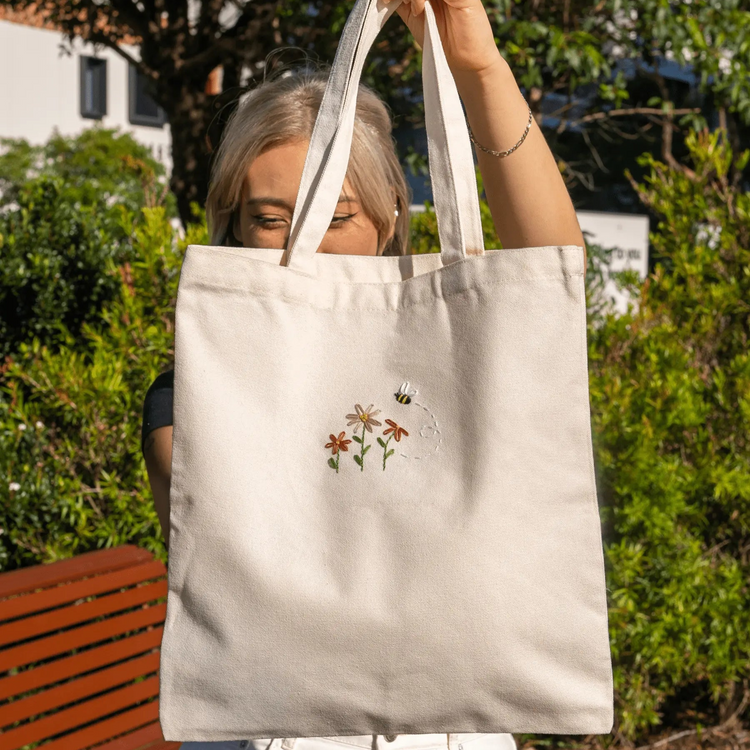 Craft Club Co Australia EASY BREEZY BLOOMS Embroidered Tote Bag Kit