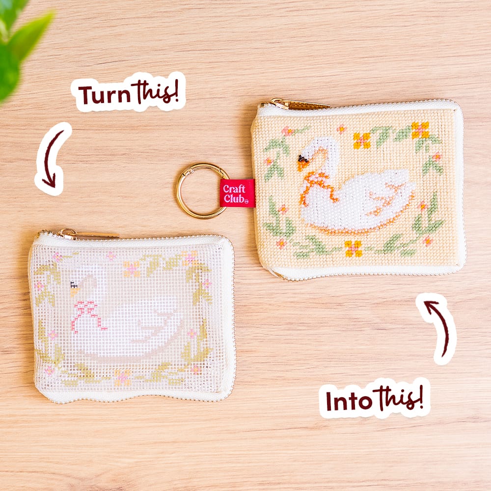 Craft Club Co SERENE SWAN - Beaded Pouch Kit