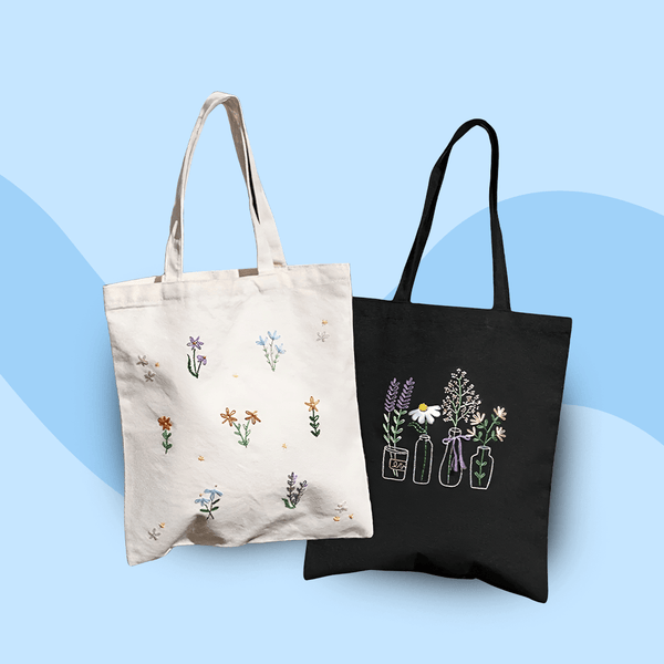 Craft Club Co Easy Learn Embroidery Tote Bag Bundle