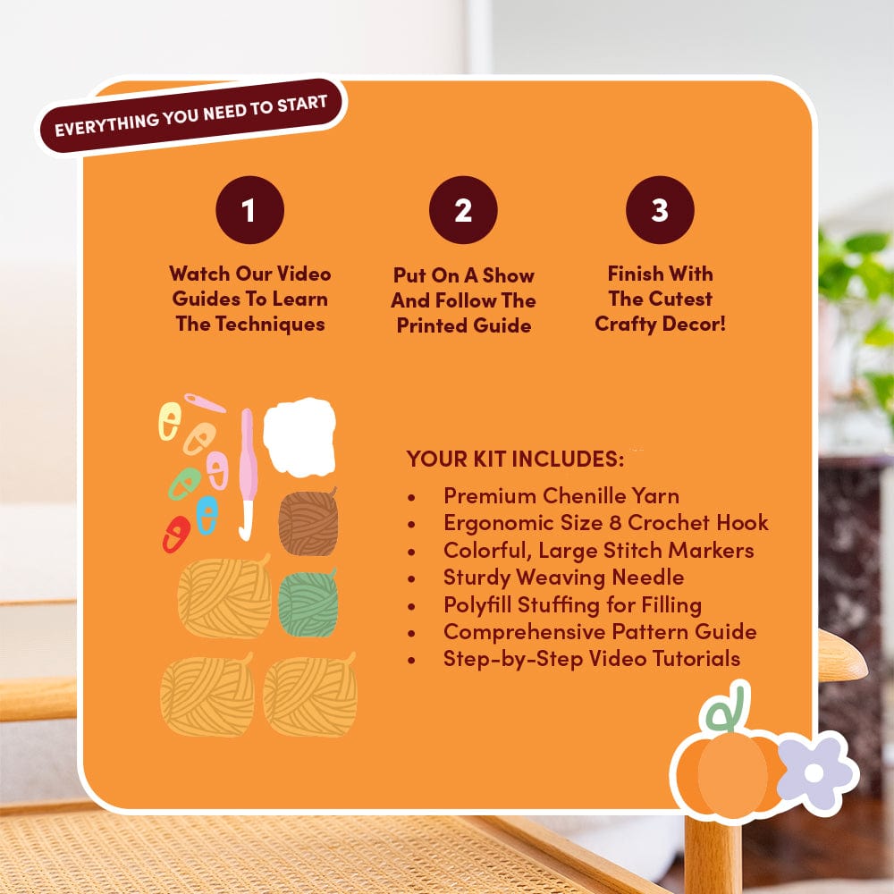 Craft Club Co PUMPKIN Chunky Crochet Kit