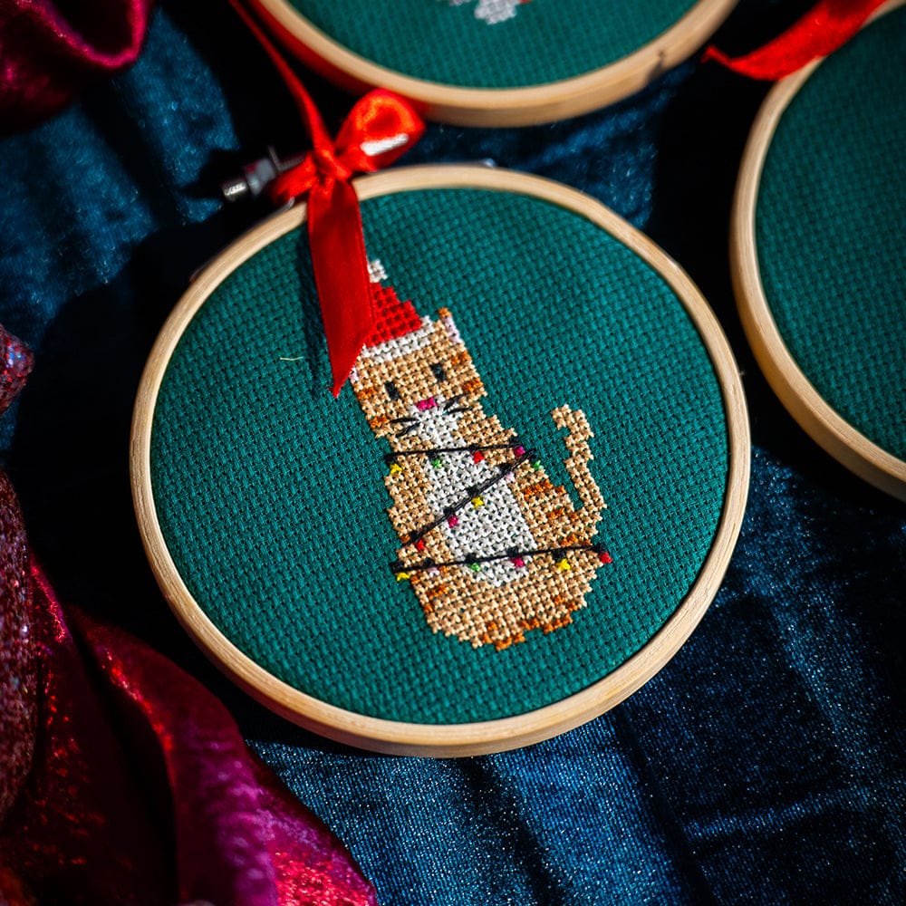 Craft Club Co CHRISTMAS LIGHTS - Christmas Mini Ornaments Cross Stitch Kit