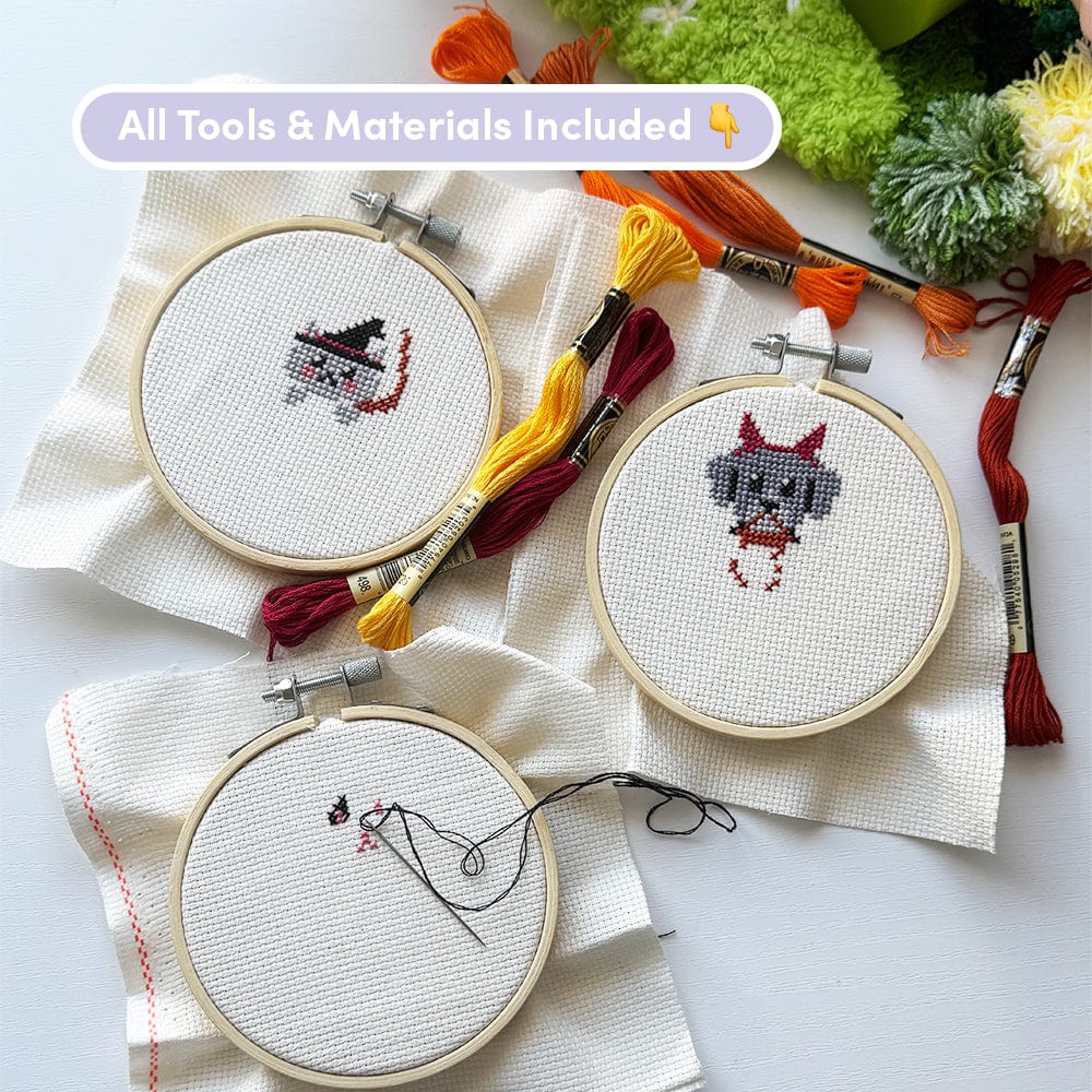 Craft Club Co TRICK OR TREAT MINIS Cross Stitch Kit