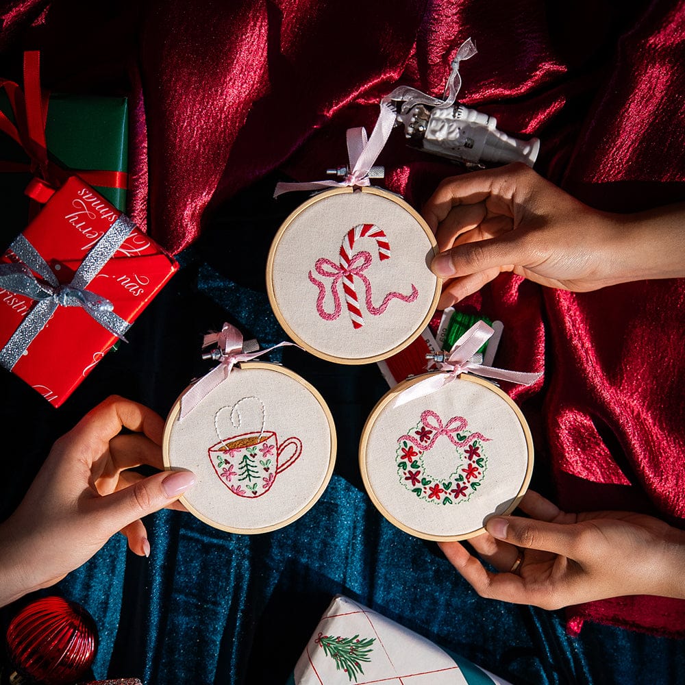 Craft Club Co TINSEL & TEA - Christmas Minis Embroidery Kit