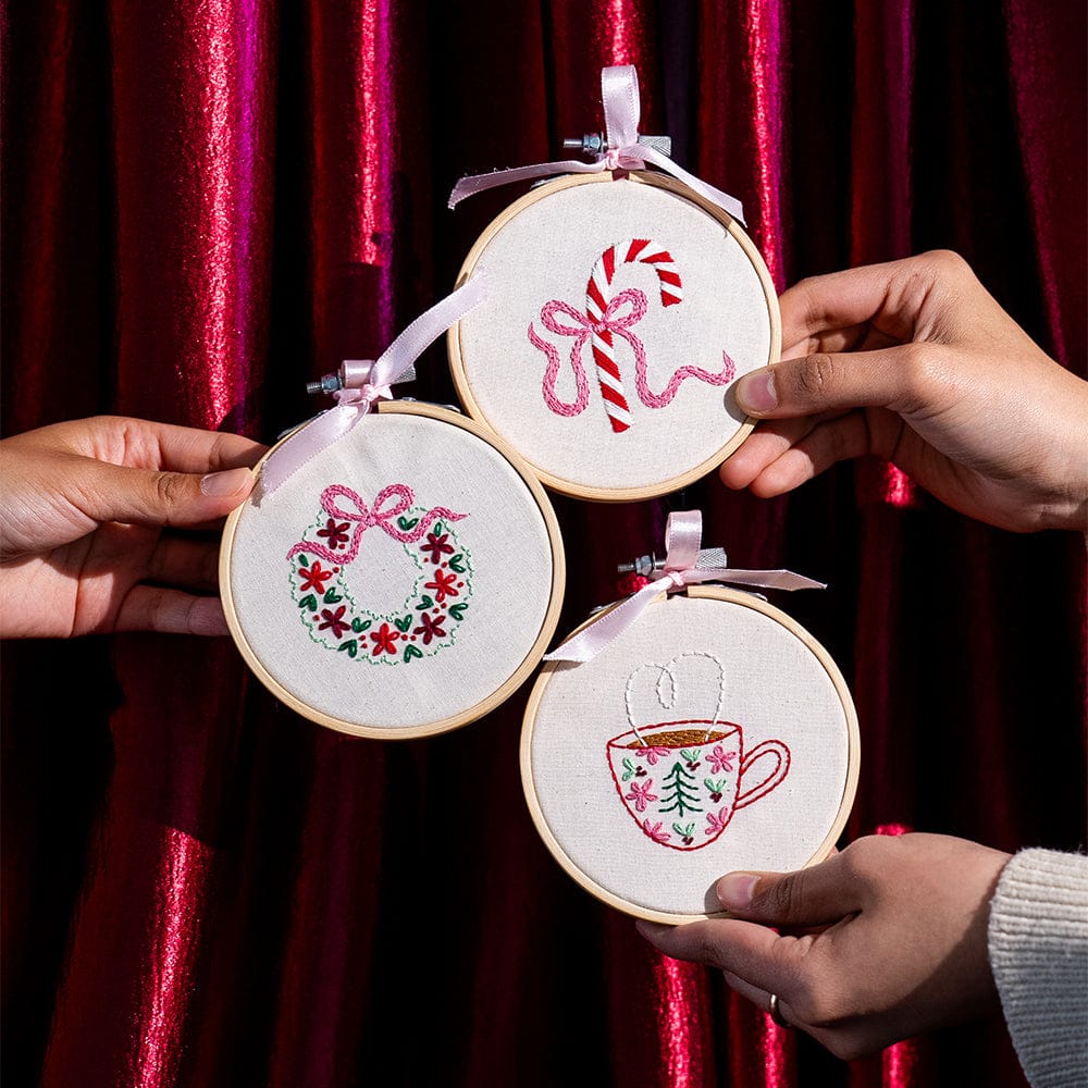 Craft Club Co TINSEL & TEA - Christmas Minis Embroidery Kit