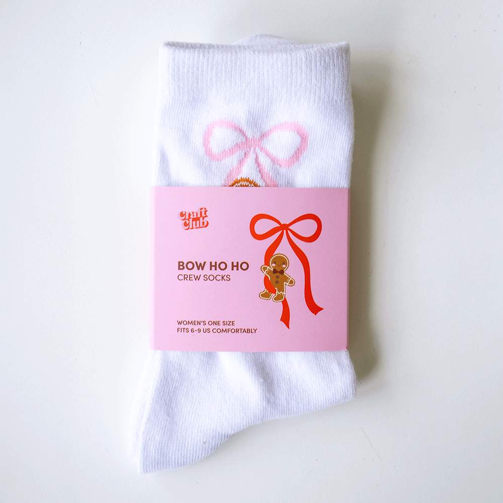 Craft Club Co Bow Ho Ho - Crew Socks