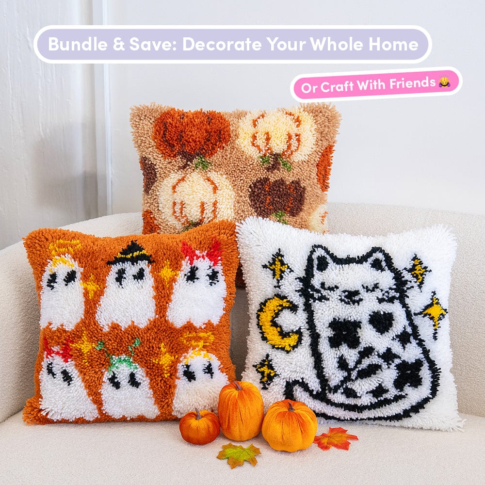 Craft Club Co GHOST PARTY Latch Hooking Cushion Kit